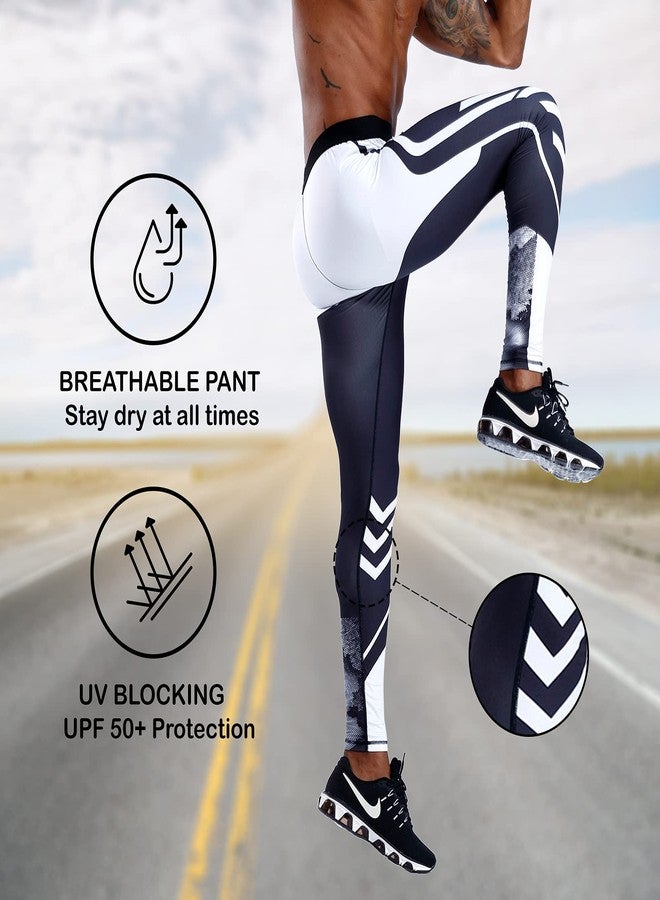 OEBLD Compression Pants Men UV Blocking Running Tights 1 or 2 Pack Gym Yoga Leggings for Athletic Workout - Image 2